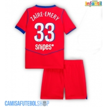 Camisa de time de futebol Paris Saint-Germain Warren Zaire-Emery #33 Replicas 3º Equipamento Infantil 2025-26 Manga Curta (+ Calças curtas)